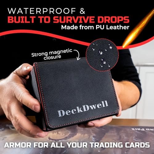 MTG Commander Card Box with Display – Fits 250+ Unsleeved Cards, TCG Storage Case with Dice Tray – Magic the Gathering Card Deck Organizer