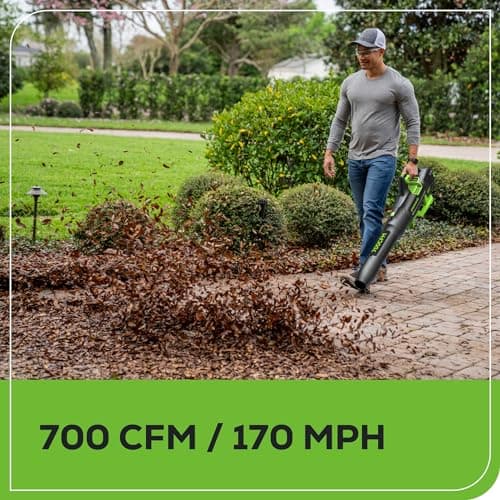 Greenworks 80V 700 CFM Cordless Leaf Blower - Commercial-Grade Power, 45-Min Rapid Charger for Wet Leaves & Heavy Debris (Includes 2.5Ah Battery)