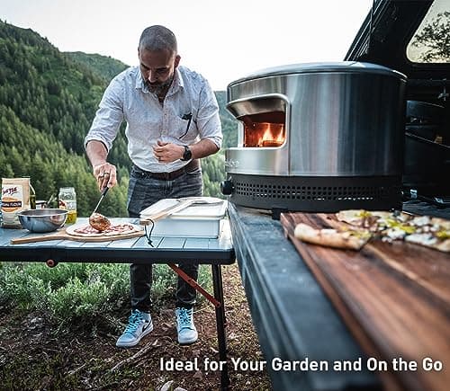 Solo Stove Pi Prime - Gas Pizza Oven with Cordierite Stone Cooking Surface - Demi-Dome Design - Wide-Mouthed Opening - Stainless Steel