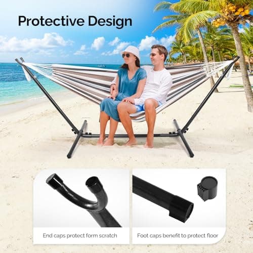 ONCLOUD 9 FT Hammock Stand Only, Heavy Duty Adjustable Indoor Outdoor Space Saving Steel Stand with Carrying Case, Universal Hammock Stand with 450 Pounds Capacity for Garden, Yard, Patio, Black