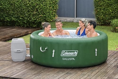 Coleman Palm Springs EnergySense AirJet Inflatable Hot Tub Spa (77" x 28") | Portable Hot Tub with 2 Covers (1 Energy-Efficient Thermal Cover and 1 Standard Cover) | Fits Up to 4-6 Persons | Green