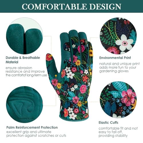Gardening Gloves for Women, Breathable leather Garden Gloves with Grip, Thorn-Proof Puncture-Resistant Work Gloves