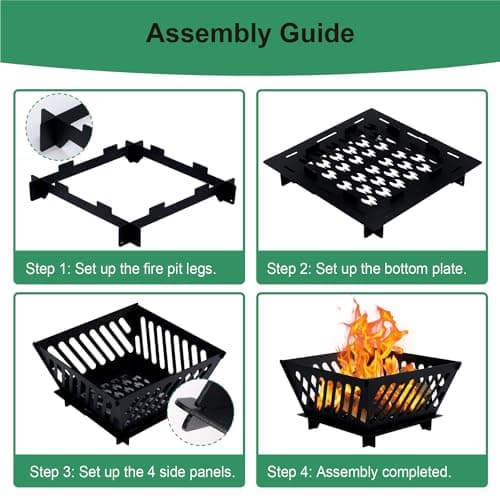 17 inch Portable Fire Pit for Outside Collapsible Plug Fire Pit Suitable for Camping, Picnics, Courtyards, Garden Bonfires and Outdoor Firewood with Storage Bag