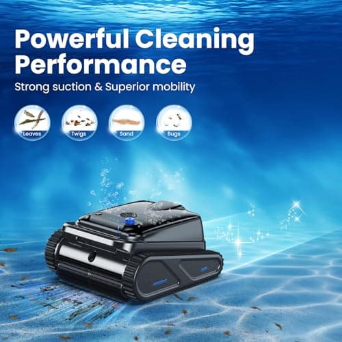 Y50S Robotic Pool Cleaner, Cordless Pool Robot Vacuum with Upgraded Motors, 240min Runtime, Wall Climbing & Waterline Cleaning, Intelligent Route Planning, for Inground Pools up to 2000 Sq.ft