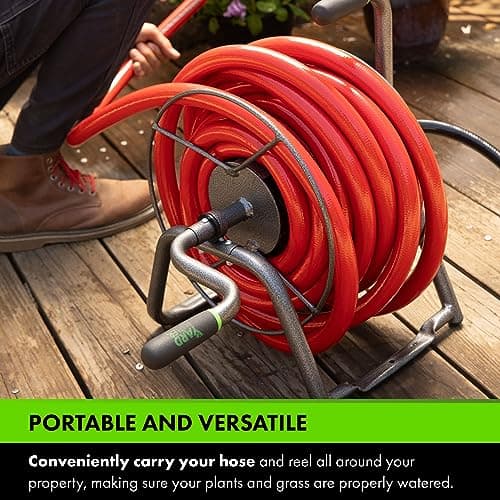 Yard Butler Handy Reel Silver Vein - Compact & Easy-to-Use Garden Hose Reel - Portable Design with Mounting Option - Make Watering Your Plants, Flowers & Lawn Easy