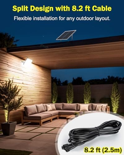 Engrepo Solar Lights Outdoor 10000LM Auto On/Off Dusk to Dawn Light with 20000mAh Battery, IP65 Waterproof Outside Solar Powered Security Flood Light with Remote Control for Wall Porch Shed Barn.
