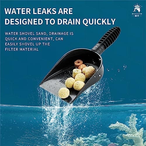 Aquariums Gravel Sand Shovel Fish Tanks Cleaning Tool with Ergonomic Handle Aquariums Cleaning Scooper Sifter Cleaner