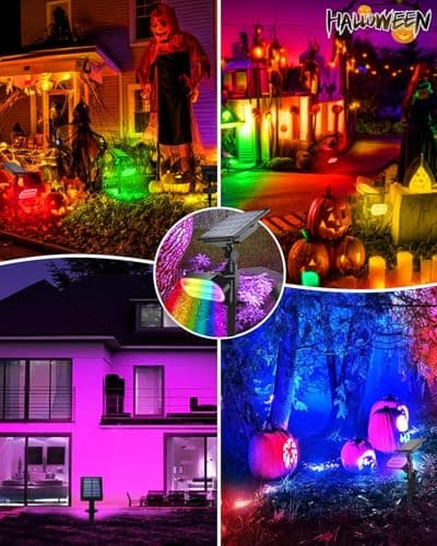 Solar Spotlights Outdoor Waterproof Solar Landscape Lights, Color Changing Solar Powered Garden Lights, Auto On/Off Solar Spot Lights for Outside, Multicolor, 4 Pack, JY2226