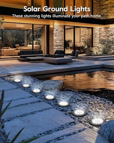Brightown Solar Lights Outdoor Waterproof, 12 Packs LED In-Ground Lights Outdoor Solar Lights for Yard Patio Garden Lawn Deck Outside Pathway Walkway Sidewalk, White