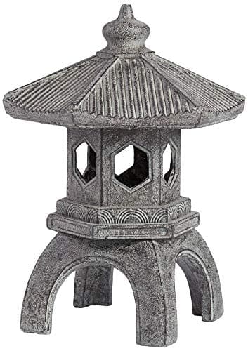 John Timberland Pagoda Statue Sculpture Asian Japanese Garden Decor Indoor Outdoor Front Porch Patio Yard Outside Home Balcony House Exterior Lawn Gray Old Faux Stone Finish Resin 16 1/2" Tall