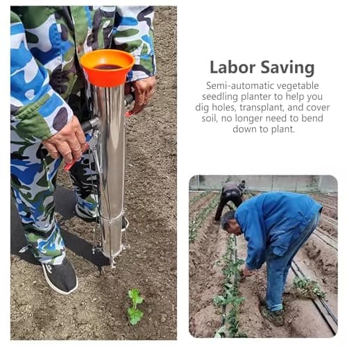 Hand Held Bulb Planter Tool - Durable & Rust-Resistant Semi-Automatic Design with Non-Slip Handle for Effective Planting of Potatoes, Pumpkins, and Peppers