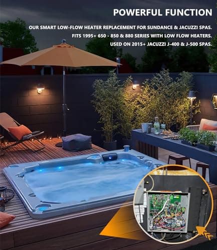 Smart Low-Flow Heater Replacement for Sundance/Jacuzzi Spa Hot Tub 6500-310/6500-301 5.5kW 240V 60HZ Black