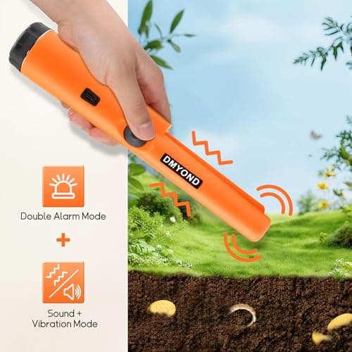 Dmyond Metal Detector Pinpointer, Professional Waterproof Handheld Pin Pointer Wand, Search Treasure Pinpointing Finder Probe with 9V Battery for Adults, Kids