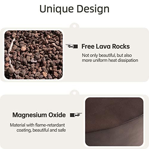 HOMPUS Outdoor Propane Fire Pit, 42 inch Round Gas Fire Pit Table,CSA Certified,Fire Table w 50000 BTU Stainless Steel Burner, Free Rocks & Rain Cover for Patio & Outside, Dark Bronze