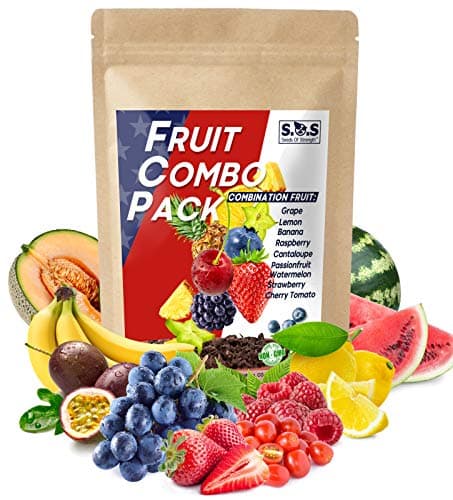 1300+ Seeds Fruit Variety Pack, Grow 8 Juicy Summer Fruits Tomatoes, Melons, Berries & More, Heirloom Starter Kit (Heirloom Mix for Gardens)