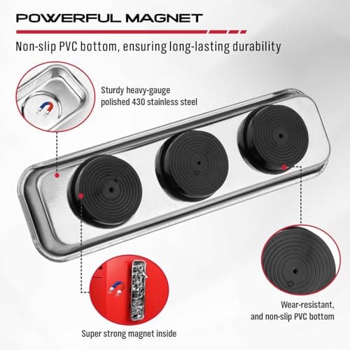 Magnet Sweeper Magnetic Nail Roller: 17-Inch Heavy Duty Magnet Nail Pickup Rolling Tool with Telescoping Adjustable Handle 8.8-Pound Capacity Ideal for Workshop Garage Yard Construction Cleanup