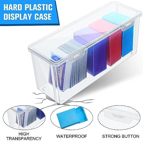 Amylove 6 Pcs Deck Card Boxes Set 5 Pcs Trading Storage Playing Card Box and a Storage Organizer Clear Case Holder Compatible with Mtg and Other TCG