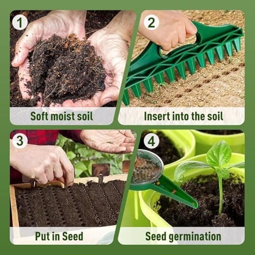 Seed Spreader, 2025 New Sowing Seeds Dispenser Set, Mini Seed Dispenser for Small Seeds, Handheld Seed Planter Tool Seed Dibber Multifunctional Seed Spacer Gardening Tools