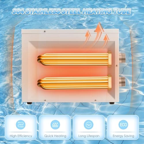 Mxmoonant SPA Heater, 18KW 220V Swimming Pool Heaters Hot Tub Water Thermostat with Touchscreeen for Above Ground Inground Pool, Spa, Bathtub