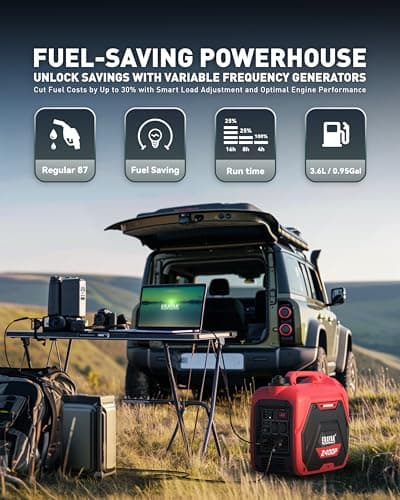 ERAYAK 2400W Portable Inverter Generator for Home Use, Super Quiet Small Generator for Camping Outdoor Emergency Power Backup, Gas Powered Engine, EPA Compliant
