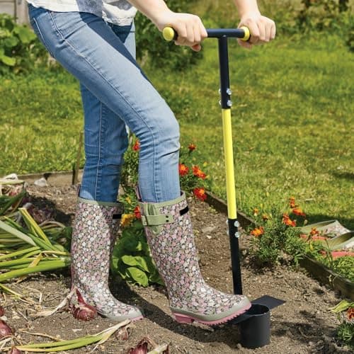 Jardineer 2PCS Bulb Planter Tools Set, Long Handle Garden Transplanter and Small Bulb Planting Tool with Deep Marker, Ideal for Planting Bulbs, Seedlings, Flowers & Vegetables