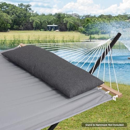 SUNCREAT Detachable Extra Large Outdoor Hammock Pillow with Ties, Dark Gray