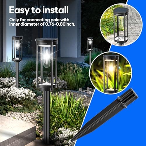 8 Pack Reinforced Ground Stakes, 0.75" x 5.12" Solar Lights Spikes, ABS Plastic Replacement Nails for Pathway Garden Torch Lights