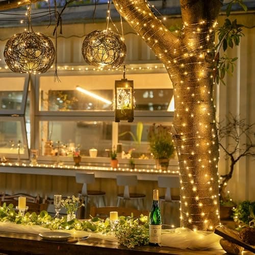 JMEXSUSS 2 Pack Fairy Lights Battery Operated with Remote, Total 400 LED 132ft Battery Powered String Lights, Twinkle Fairy Lights for Bedroom Indoor Outdoor Patio Tree Valentine Decor, Warm White