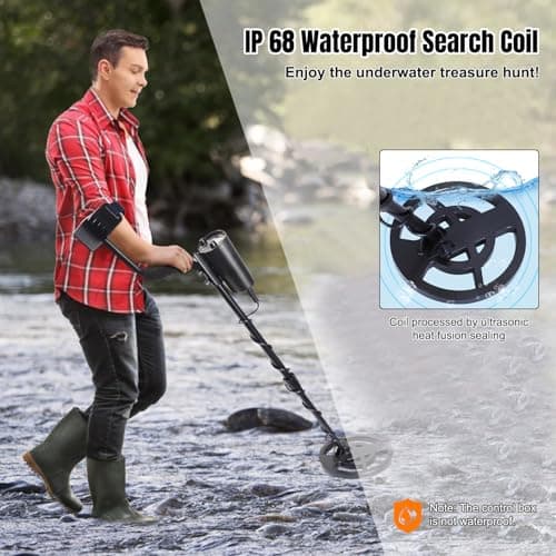 Metal Detector for Kids Professional - Adjustable Height, Pinpoint Metal Detectors with Waterproof Search Coil, Higher Accuracy Metal Detector Gold and Silver, Beach Hunting, Treasure Hunting (Orange)