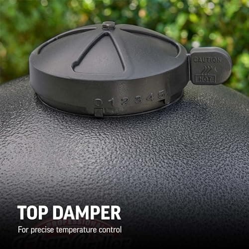 Char-Griller® AKORN® Kamado Charcoal Grill and Smoker with Cast Iron Grates, Warming Rack and Locking Lid with 445 Cooking Square Inches in Graphite, Model E16620