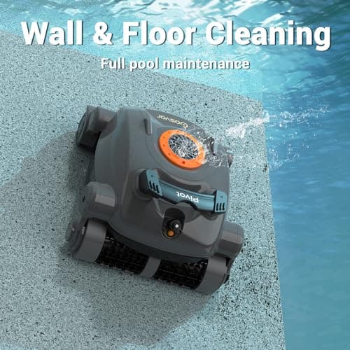 Pivot Cordless Robotic Cleaner,Wall Climbing,Extended Battery Life,Self-Parking,Automatic Pool Vacuum for Inground Pools up to 1,100 Sq.ft,Gray