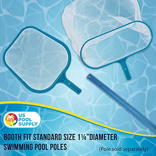 U.S. Pool Supply Professional Swimming Pool Leaf Skimmer Net and Leaf Rake Net Set - Cleans Out Debris Fast, Pool Maintenance - Clean Pool Liners, Spas, Ponds and Kids Inflatable Pool