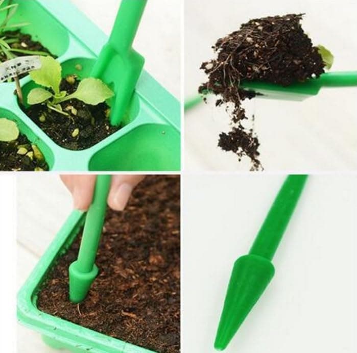 Green Mini Garden Hand Succulent Transplanting Tools,Widger Plastic Seedlings Dibber Sowing Digging Mini Garden Hand Tools for Home Gardens,Pack of 2 Gardening and Lawn Care