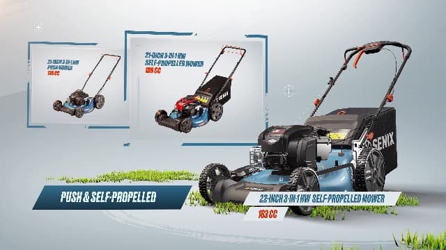 SENIX LSPG-M7 21-Inch Gas Push Lawn Mower with 140 cc 4-Cycle Briggs & Stratton Engine, Bagging, Mulching, and Side Discharge, 6-Position Dual Lever Height Adjustment
