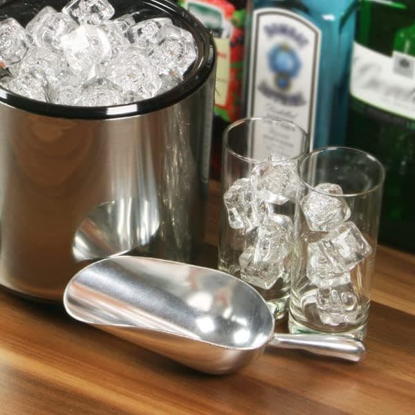 Ice Cube Endurance Scoop, Cast Aluminum Shovel Scoops Kitchen Utility Scoops Set Contoured Handle，Ideal for Ice Cube Coffee Bean Food Candy Flour Popcorn Rust Free, Solid & Dishwasher Safe (Silver)
