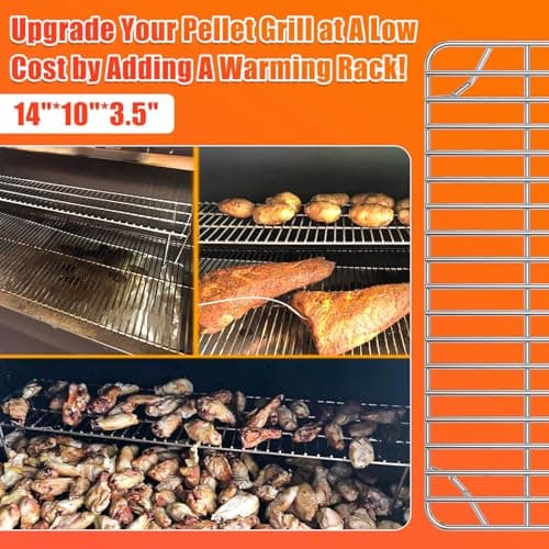 GRISUN Warming Rack for Green Mountain Grill Davy Crockett Pellet Grill, Upper Rack Replacement for GMG-6016, Grill Rack Addition for Doubled Cooking Space (14" x 10" x 3.5")