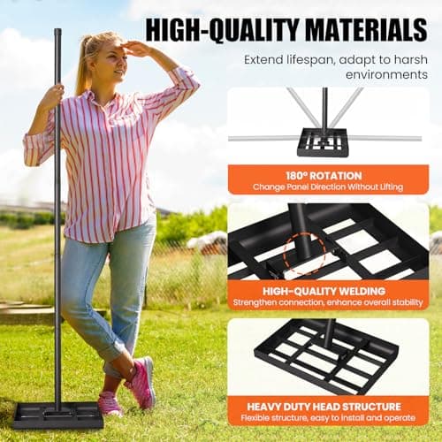 Lawn Leveling rake, 14.1"×9.8" Heavy Duty Lawn Leveling Rake, 38.4 to 74.9 Inches Adjustable Handle, Lawn Leveling Tool, Landscape Rake for Farm, Garden, Golf Course
