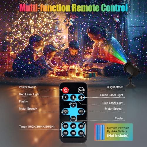 Waterproof Firefly Laser Projector Lights Outdoor,12 Effect Moving RGB Lights Show Laser Projection with RF Remote and Timer for Wedding Christmas Holiday Party Garden Landscape Decor