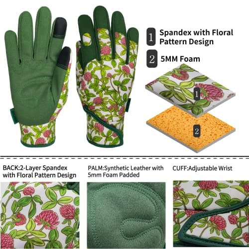 Thorn Proof&Puncture Resistant Gardening Gloves with Grip,Garden Gloves for Women, Leather Work Gloves,Gifts