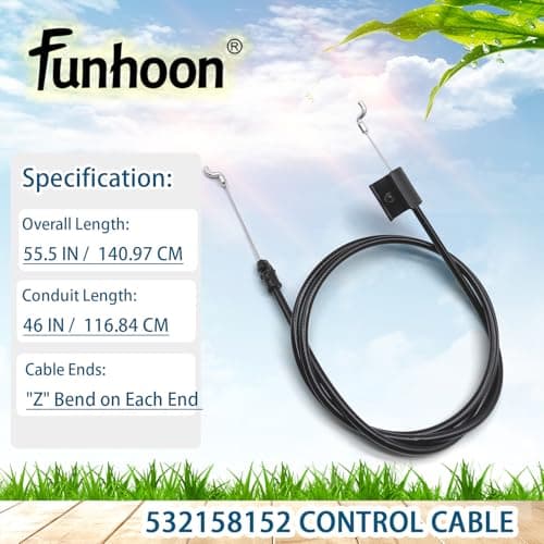 158152 Engine Zone Control Cable for Craftsman Poulan Pro Husqvarna Push Walk-Behind Lawn Mower Throttle Cable Replacement 532158152 582991501