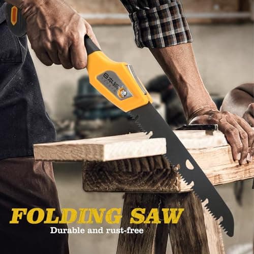 Folding Camping Saw Pruning Hand Saw, Portable Survival Saw Backpacking Tree Limb Cutter Garden Pruner tool for Camping, Dry Wood and Trees