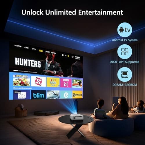 Ultra HD 4K Movie Projector for Home Theater, High Bright 1580 ANSI Lumens Smart Daytime Projector with Max 300" Display, HDR10+ Daylight NFC WiFi6 Bluetooth RJ45 LAN 2G+32G Gaming Projector