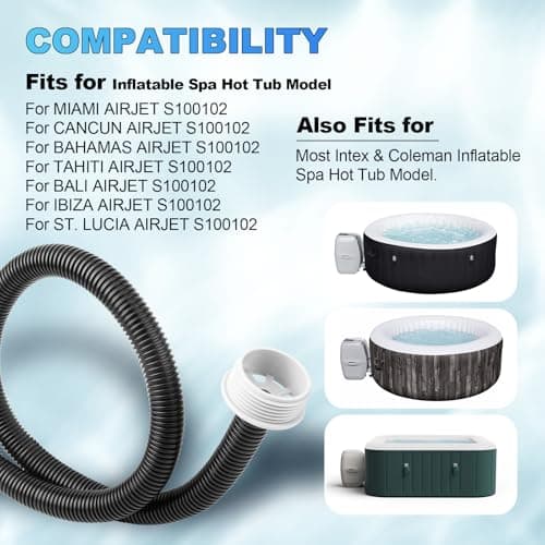 Lay Z Spa Hot Tub Air Inflate Inflation Hose Pipe Tube P6931 Fits for Coleman, Intex, & Best-way Portable Spa Pump, Massage Bath Tub Replacement Parts
