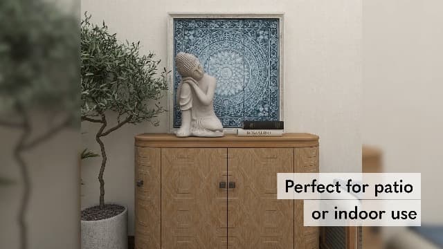 Deco 79 Magnesium Oxide Buddha Decorative Garden Sculpture Indoor Outdoor Meditating Garden Statue, Outdoor Sculpture 13" x 13" x 20", Gray