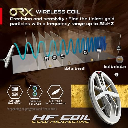 XP Metal Detectors ORX Detector - Specialized in Gold Hunting - with HF Elliptical Coil (9.5x5'') up to 80kHz, Remote Control and S-Telescopic Lite Stem, (ORX-ELLHFRCE)