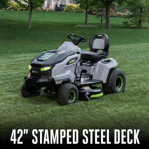 EGO Power+ Electric Riding Lawn Mower, 42" Deck Cordless Tractor, Includes (6) 56V 6.0Ah Batteries and Charger - TR4204