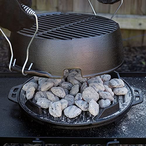 Lodge L12RG Portable Kickoff Grill, Cast Iron, 12-In. Round - Quantity 1