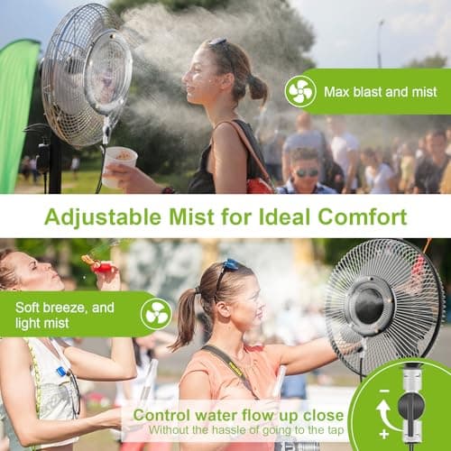 Fan Misting Kit. Fan Misters for Cooling Outdoor, Integrated Mister Ring for Outside with Water Valve, Misters for Outdoor Fan. Fit for Any Outdoor Fan. Durable, Seamless Fan Mister not Easy to Leak.…