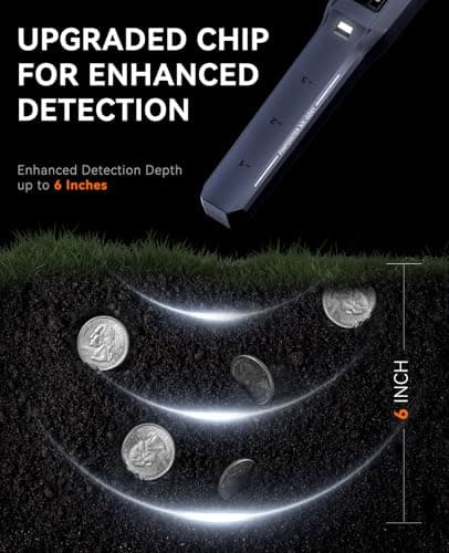 SUNPOW Metal Detector Pinpointer Rechargeable for Adults & Kids, Adjustable Sensitivity, IP68 Fully Waterproof, 360° Detection, 4 Modes - Handheld Pin Pointer Wand with LCD Screen - NXGD01