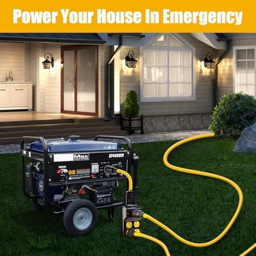 NEMA L14-30P to 4X 5-20R/5-15R&L14-30R Generator Adapter Extension Cord, 4 Prong 30 Amp to 110V,Twist Locking to 15 Amp/20 Amp Household Outlet, 125/250V 7500 Watts, ETL Listed (1.5FT)